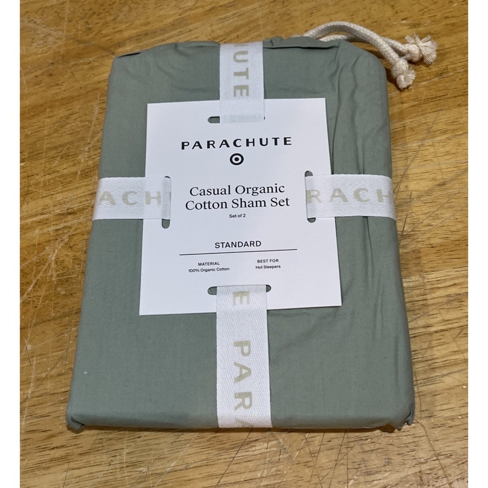 Parachute Sham Set Organic Cloud Cotton Jade‎ (Green) Keep Cool New Set of 2